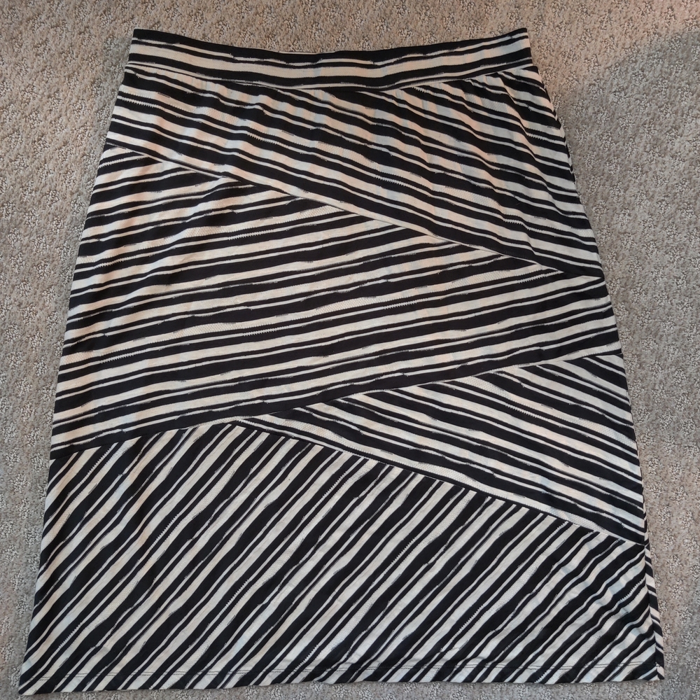 Christopher & Banks Asymmetrical Black and White Skirt